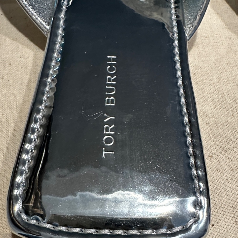 Tory Burch Metallic Silver Sandals - Picture 9 of 9